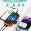 BLAVOR Solar Charger Power Bank 10,000mAh, Portable Wireless Charger, 20W Fast Charging External Battery Pack with USB C for Cell Phones, Solar Panel Charger with Dual Flashlight for Camping - Image 5